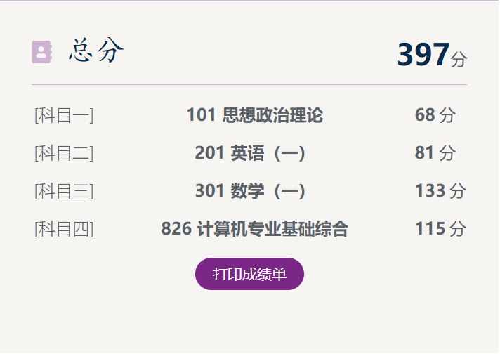 本人参加的是2026年研究生入学考试，报考院校专业为清华大学深圳研究生院大模型科学与工程，初试总分为826赛道第二、专业课为826赛道第一。